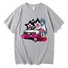 Anime Lucky Star Konata T-Shirt Cartoon Unisex Damen Ästhetisch Vintage Auto T-Shirt Unisex Unisexga Druck Oversize Oberteile Baumwolle T-Shirt