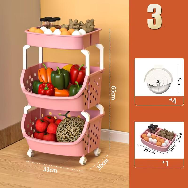 New Storage Basket Multifunctional High Capacity Stackable Hollow-out Fruit Vegetable Organizer for Kitchen