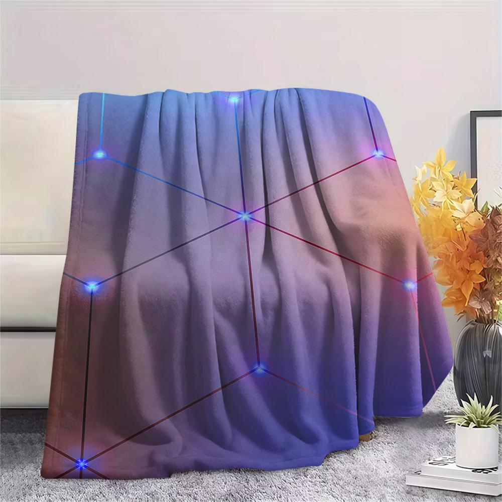 Geometry Print Flannel Blanket, High quality Comfortable for All Seasons, Home Decor, Warmth and Comfort, Perfect for Christmas Gifts