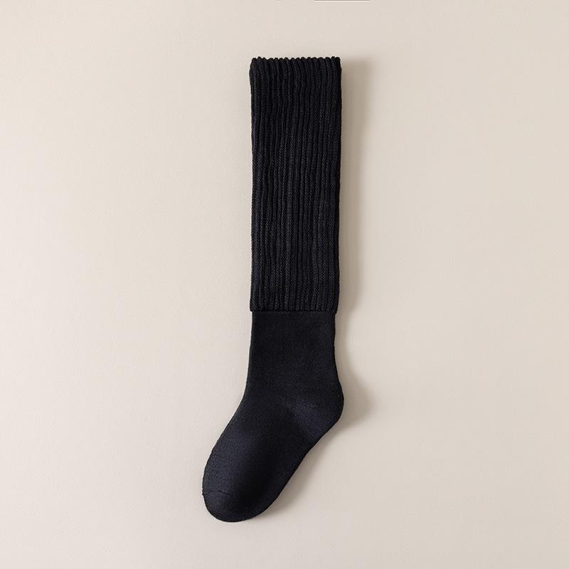 

Гольфы женские осенне-зимние толстые теплые махровые носки длинные компрессионные носки в стиле колледж JK красивые носки для ног 1 pair чёрный