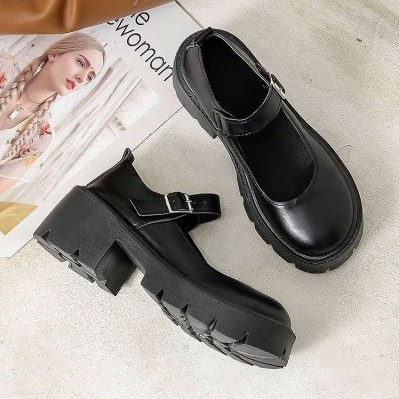 Japanese Mary Jane Shoes Small Leather Shoes Women's Platform Muffin Shoes Fashion Versatile One-word Buckle Cute JK Women's Shoes
