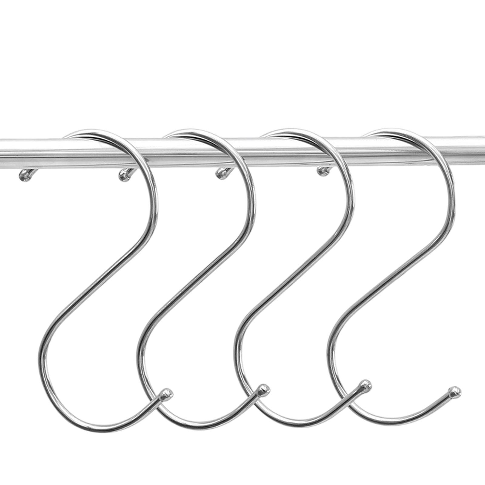 Multi-Purpose Stainless Steel S Hooks, Hanging Hooks for Kitchen Bathroom Cabinet Door