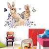 Cute Rabbits and Butterflies Wall Sticker for Bedroom Living Room Entryway Makeover Self-Adhesive Removable Home Decor