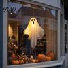Durable Fabric Party Props Halloween Hanging Ghost with LED Lights, Spooky White Gauze Glowing Ornament, Unique Gift Ideas Flexible Figures