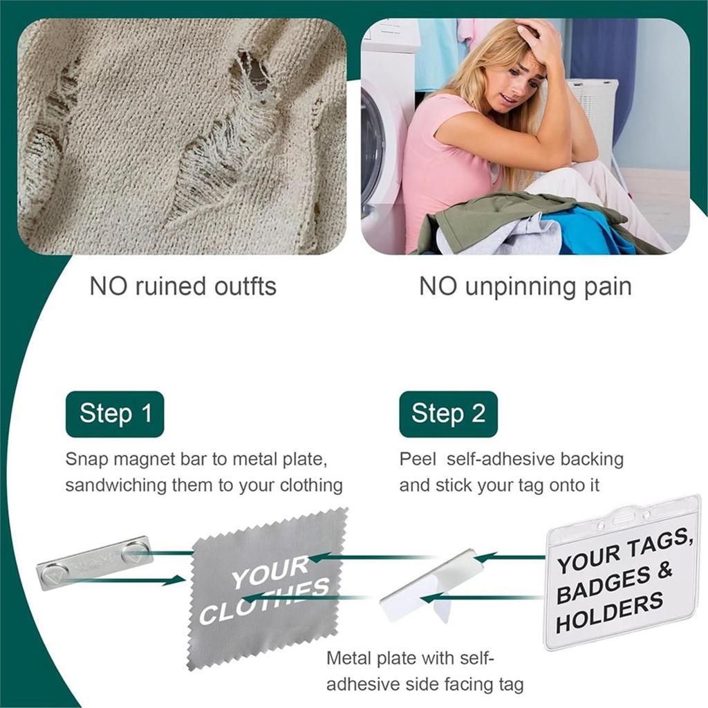 30er-Pack Magnetische Namensschildhalter, Magnete, 1,75 x 0,5 Zoll mit Stahlrückplatte