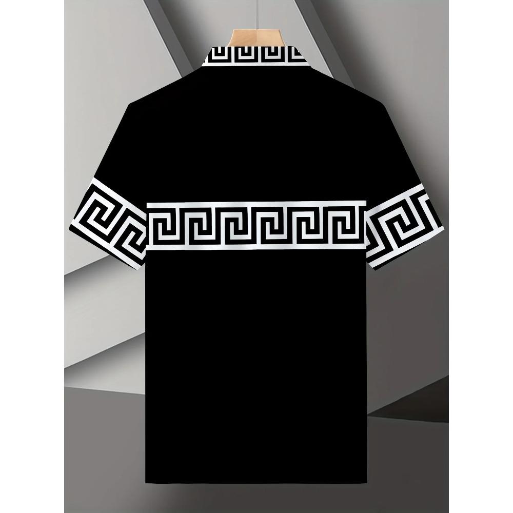 The New Men's Short-sleeved POLO Shirt for Summer 2026 Features a Casual Fashionable and Comfortable 3D Striped Pattern Print