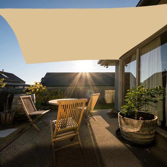 Tecido de Sombra para Exterior Resistente a UV Respirável Resistente ao Vento Tecido HDPE Cobertura de Proteção Solar para Deck com Argola D de Aço Inoxidável