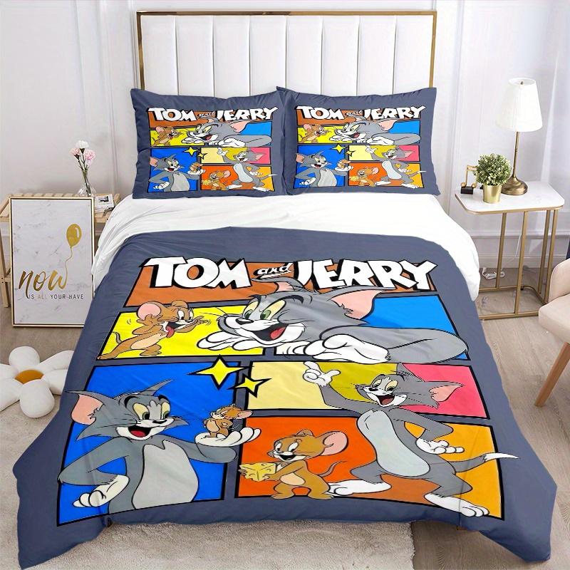 3pcs Tom and Jerry Bedding Set Includes Quilt Cover and Pillowcases, Suitable for All Seasons F094