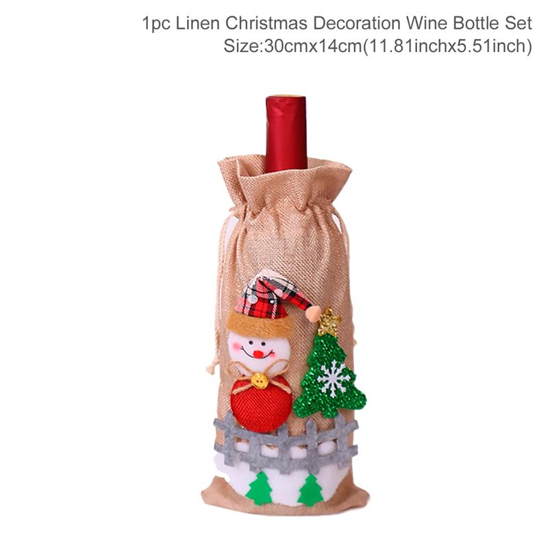 Christmas Wine Bottle Cover Merry Christmas Decorations For Home Christmas Ornament Xmas Table Decor New Year 2026 Navidad Gift