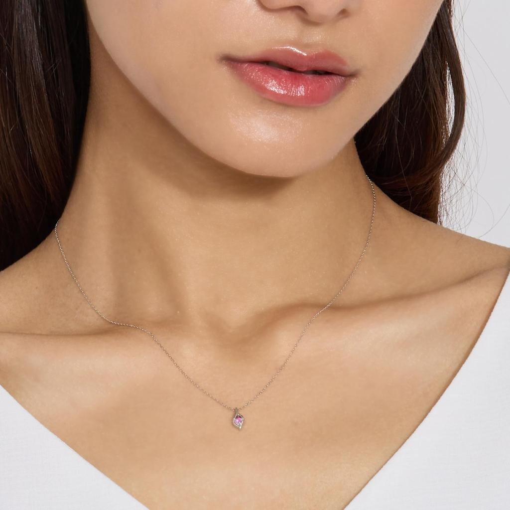 Lala Christie Women's Ruby Droplet Necklace in PT900 Platinum (lp102-0005-pt)