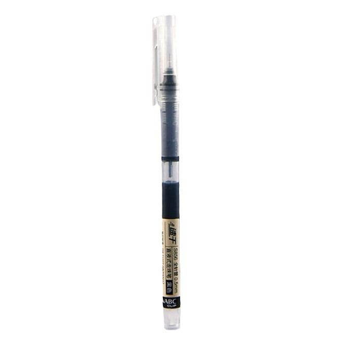 Quick-Drying Black Gel Ink Rollerball Pen, Large Capacity 0.5mm - Ideal for Students and Practice