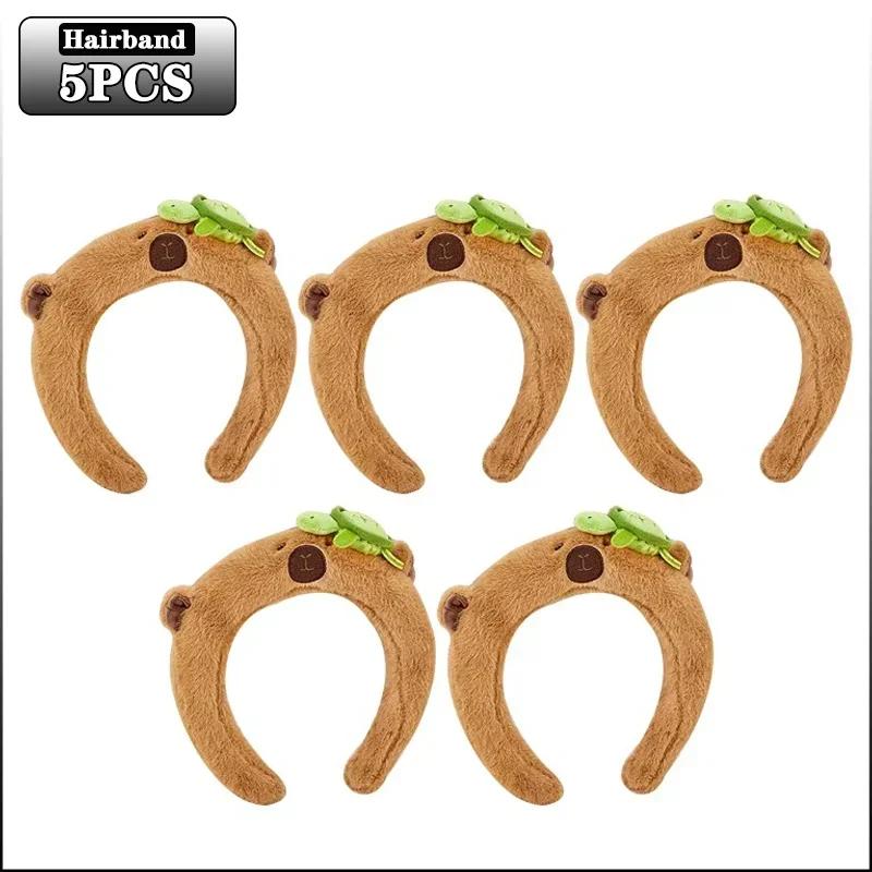 1-10PCS Plush Capybara Hair Hoop High Cranial Top Headband Cute Wash Headband Hair Accessories for Girls Kids Accessories
