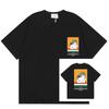 Grenzüberschreitend auf Lager exklusiv Casablanca Doppelgaze reine Baumwolle Unisex T-Shirt Hip-Hop lässig Kurzarm locker Rundhals