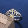 Hot Sale Creative Cross Two-tone Ring European and American Fashion Women's Color Separation Ring