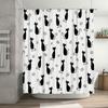 Modern Stylish Black Cat Shower Curtain for Bathroom Decor Polyester Fabric Waterproof Washable Customizable Size Available
