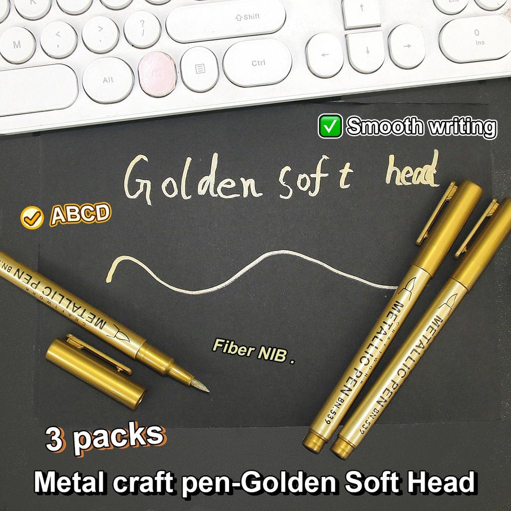 3/6Pcs Waterproof Permanent Paint Marker Pen, Gold and Silver Ink, Metallic, Rock, Mug, Ceramic, Glass, DIY Painting Supplies