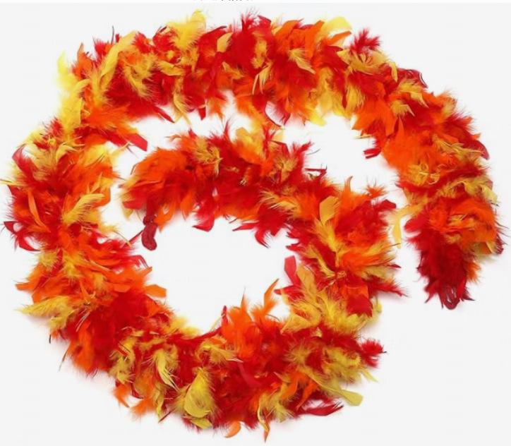 40g Fire Feather Turkey Boa, 2m - Party & Festival Scarf Decoration