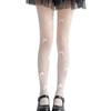 Elegant Hollowed Out Lace Pantyhose With Bows Accent Soft And Practical Nylon Tights For Party and Daily Wear