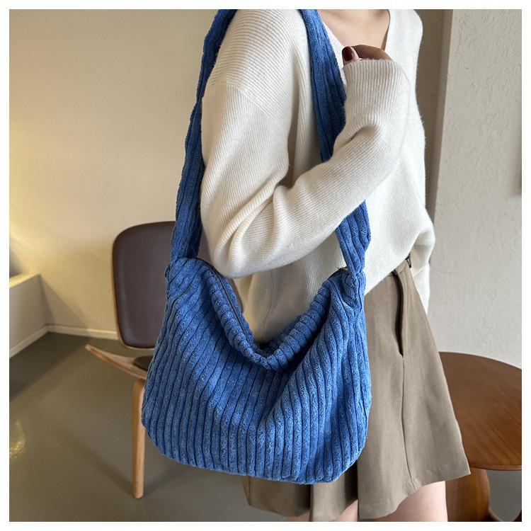 Fashionable Corduroy Tote Bag For Women Soft And Spacious Winter 2023 Shoulder Bag