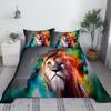 Animals Tiger Lion Leopard Bed Sheet Set 3D Printed Polyester Cartoon Bed Flat Sheet with Pillowcase Bed Linen