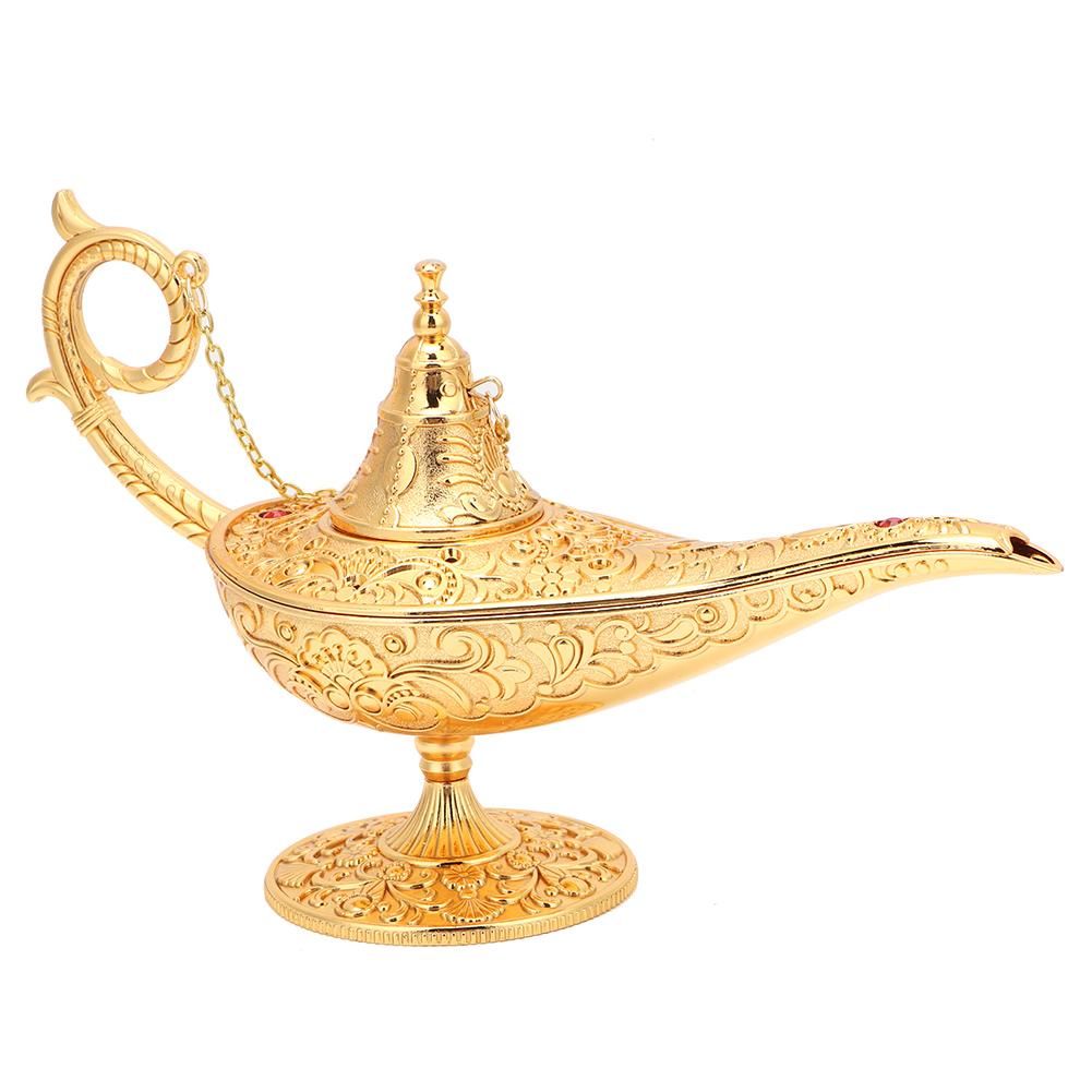 

Винтажная металлическая резная волшебная лампа Аладдина, лампа, украшение, предметы искусства, коллекция, подарок
