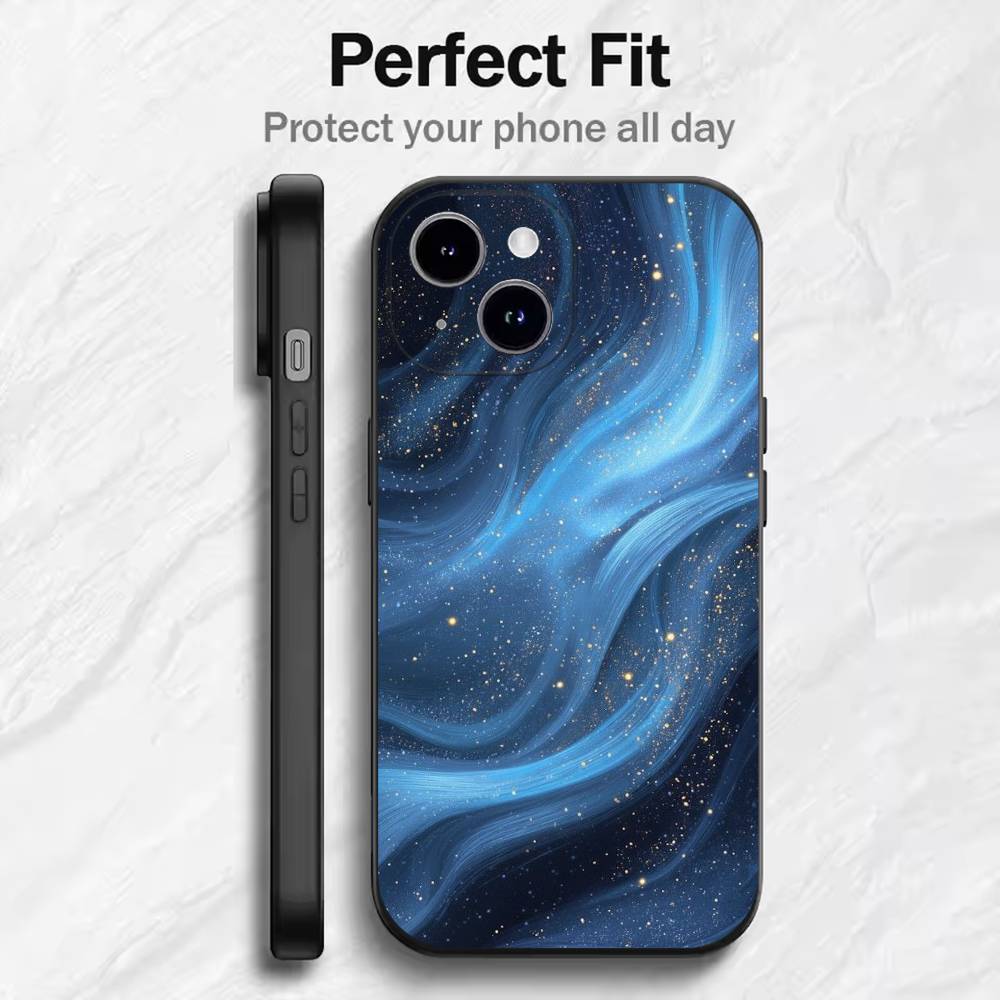 Starry Glow Phone Case For 17 16 15 14 13 12 11 Mini XS XR X 6S 6 Pro Max Plus Black Soft Cover