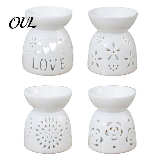 Ceramic Aromatherapy Burner Tealight Candle Holder, Essential Oil Wax Melt Burners, Modern Home Decor Accents Aroma Diffuser for Bedroom Christmas