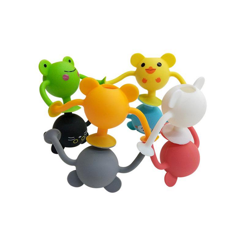 Cartoon Suction Cup Silicone Building Blocks - Interactive, Versatile, and Soft Toys for Kids