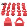 DIY Lollipop Cake Making Kit 10 Pairs Christmas Cookie Cutter Set, Biscuit Stamp Mold with Pop Sticks, Gingerbread Decorative Molds Man Tree