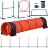 Dog Agility Training Equipment 5 PCS Upgrade W/ Hurdles Extended Tunnel