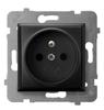 Aria Single Socket With/Without Cover Black Metallic Gp-1Uz/M/33