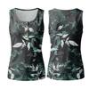 Ärmelloses Tanktop mit Blumenmuster für Damen, lässig, Rundhalsausschnitt, lockere Passform, leichtes Sommerhemd-Blusentop