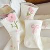 5/10 Pairs Women Bow Print Mid Tube Socks Spring Summer Sweat Absorbing Breathable Sweet Styles Flower Pattern Casual Socks
