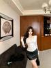 Grey V-Neck Slim Fit Long Sleeve Winter T-Shirt for Women - Waist-Cinching Sexy Style
