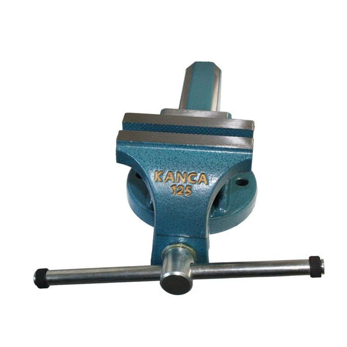 Étau de banc - 100 mm - Acier allié - 5.2 kg - 12x31x10 cm - Bleu - Moderne - Robuste - Installation facile