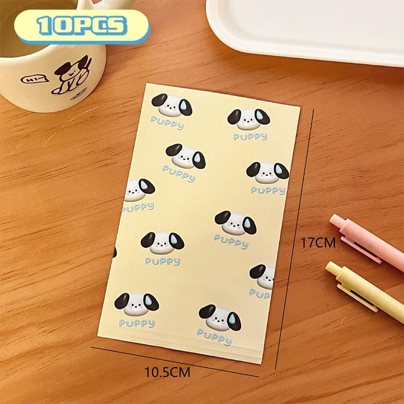 10Pcs Cute Cartoon Design Gift Paper Bag Kawaii Color Girl Paper Bag Snack Bag