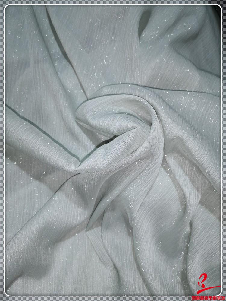 Super Sheer Silver Sequin Silk Gingham Chiffon Brocade Fabric for Dance Costumes