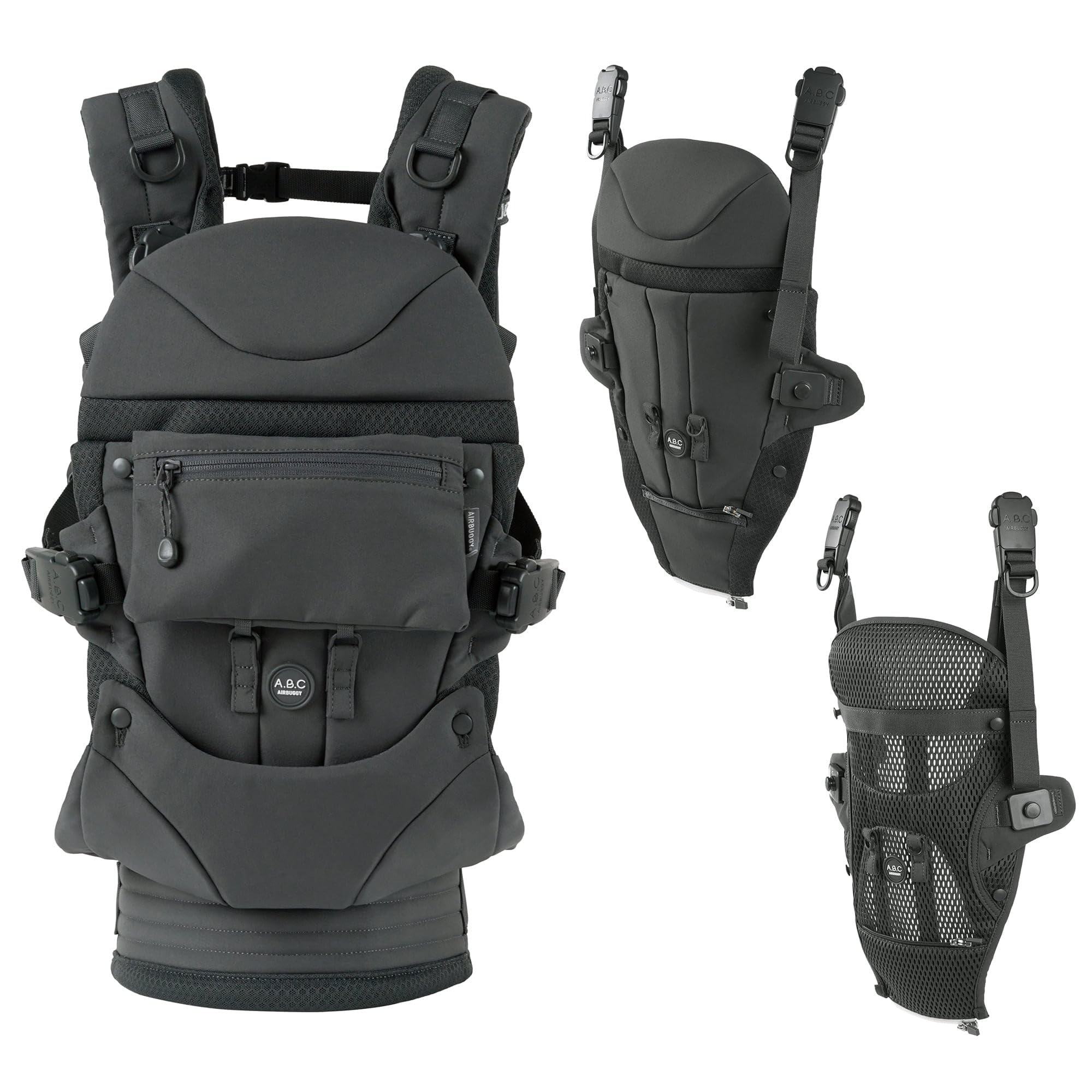 

ABC COMFO COMPLETE SET DIMGREY AirBuggy Baby Carrier COMFO Complete Dim Gray Set, (ABBC0025)