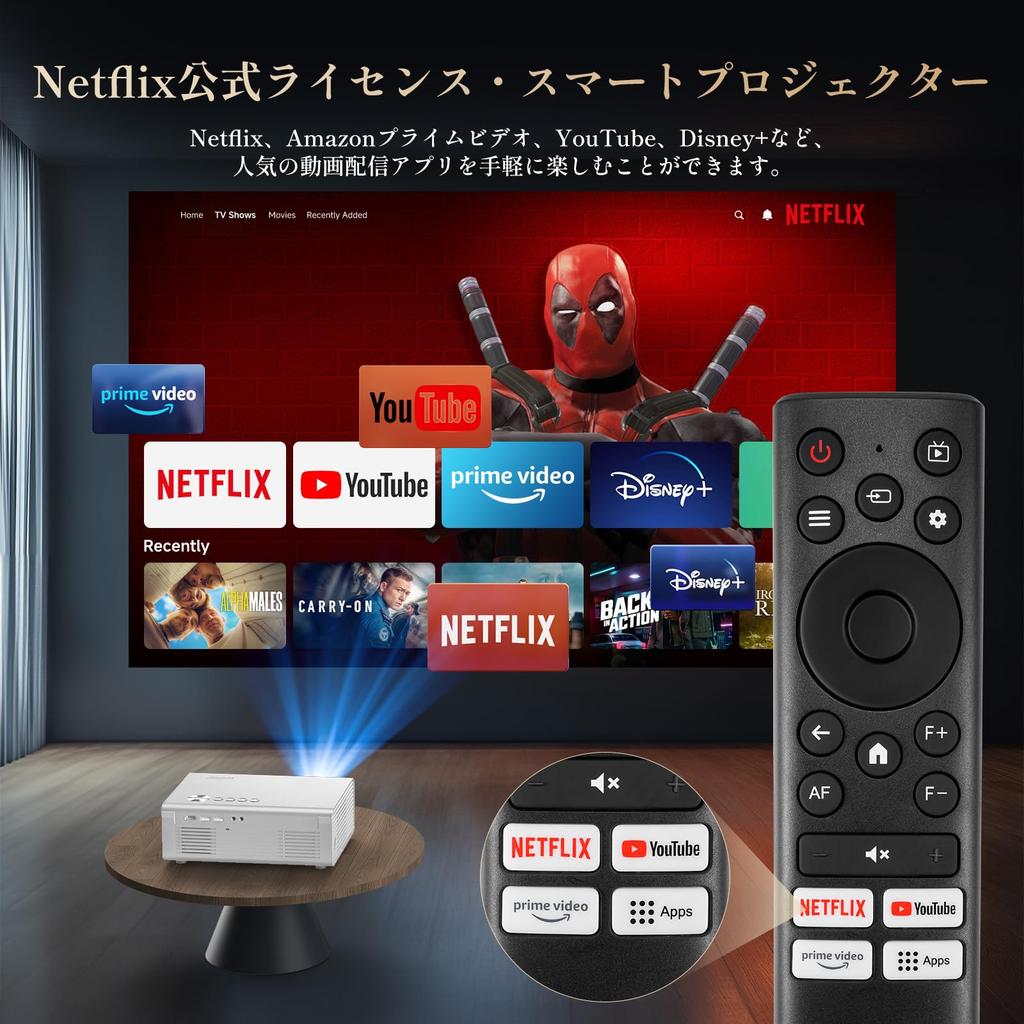 ISinbox 4K-Projektor mit offizieller Netflix-Lizenz und Dolby-Sound 1000Ansi AI-Autofokus 6D-App zur automatischen Trapezkorrektur Kleiner Projektor für zu Hause