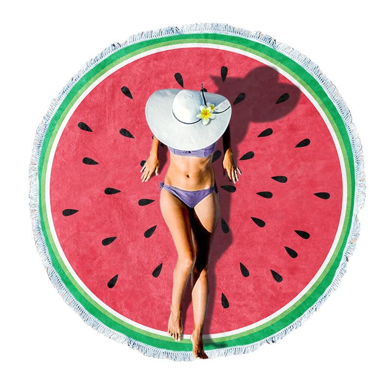 Serviette de Plage Ronde en Fibre Ultra-Fine pour Adultes - Personnalisable, Serviette de Sport et de Bain Absorbante