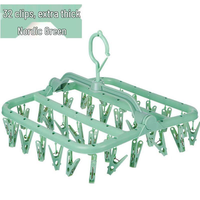 Multi-Clip Clothes Drying Hanger