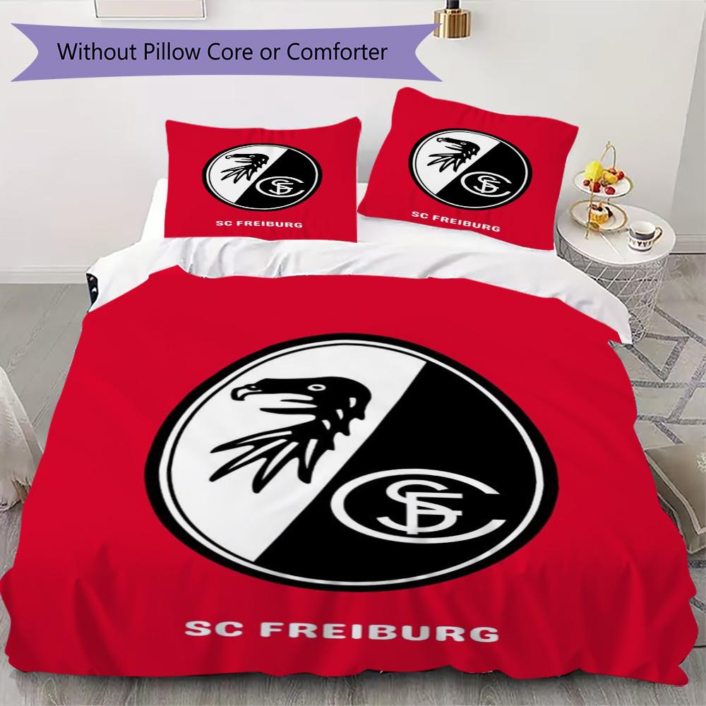 

SC Freiburg Pattern Bedding uilt Set uilt Cover Pillowcase Home Decoration Birthday Gift (1 * duvet cover + 2 * pillowcase without core)82 135x200cm