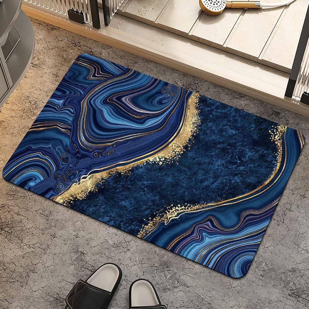 Rendering Flower Toilet Decorative Floor Mat Absorbent Bathroom Floor Mat Diatom Mud Floor Mat Absorbent Floor Mat Toilet