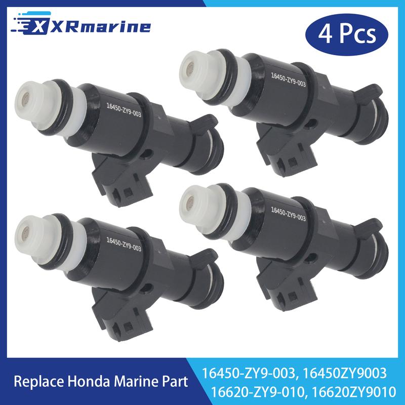 4 Pcs Fuel Injectors 8 Holes 16450-ZY9-003 for Honda Marine 4-Stroke BF 75 90 100 HP Outboard Engine 16450ZY9003 16620-ZY9-010