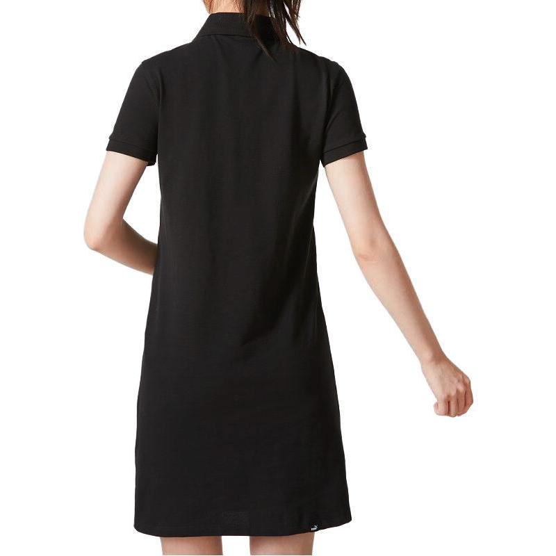 Puma Robe Polo Sportive Décontractée Imprimé Logo Rétro Américain Robe Femme Noir 676691-01