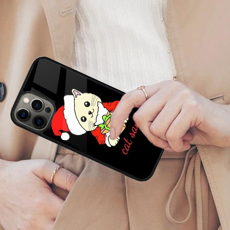 Kitten Santa Claus Christmas Magnetic Phone Case For APPLE iPhone 17 Air 16 14 13 12 Pro Max 15 Plus Wireless MagSafe Cover