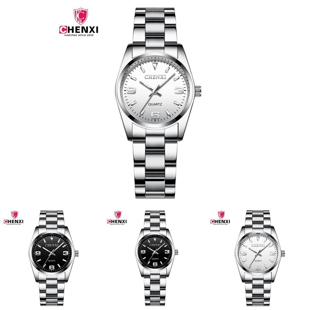 Chenxi Párové hodinky Módní vodotěsné křemenné hodinky Dekorativní a svítící ocelový řemínek Vodotěsnost 30 m