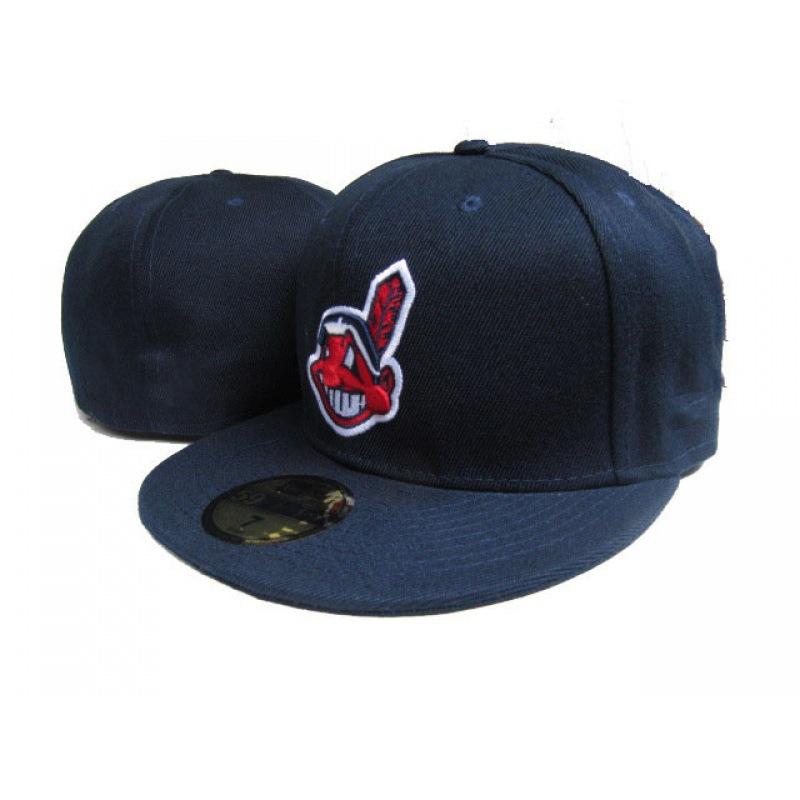 

[Cleveland Indians] Closed sunscreen visor hat Couple hat Embroidered hat Full seal baseball cap 7