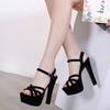 Sandales à talon compensé pour femmes sexy imperméables table talon super haut femmes 14cm
