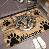 Cute Cat and Paw Entrance Doormat Carpet for Bedroom Living Room Hallway Anti-slip Soft Area Rug Welcome Mat Home Decoration